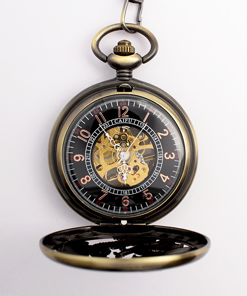 懐中時計 PWA003－BLK ポケットウォッチ 手巻き 機械式時計 メンズ時計 
