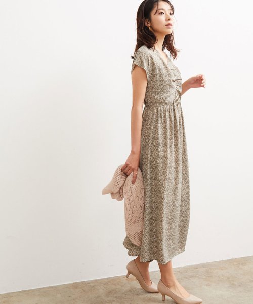 クーポン開催中 セール 50 Off フロントギャザーフレンチスリーブ花柄ワンピース ビス Vis D Fashion クーポン開催中 セール 50 Off フロントギャザーフレンチスリーブ花柄ワンピース ビス Vis D Fashion