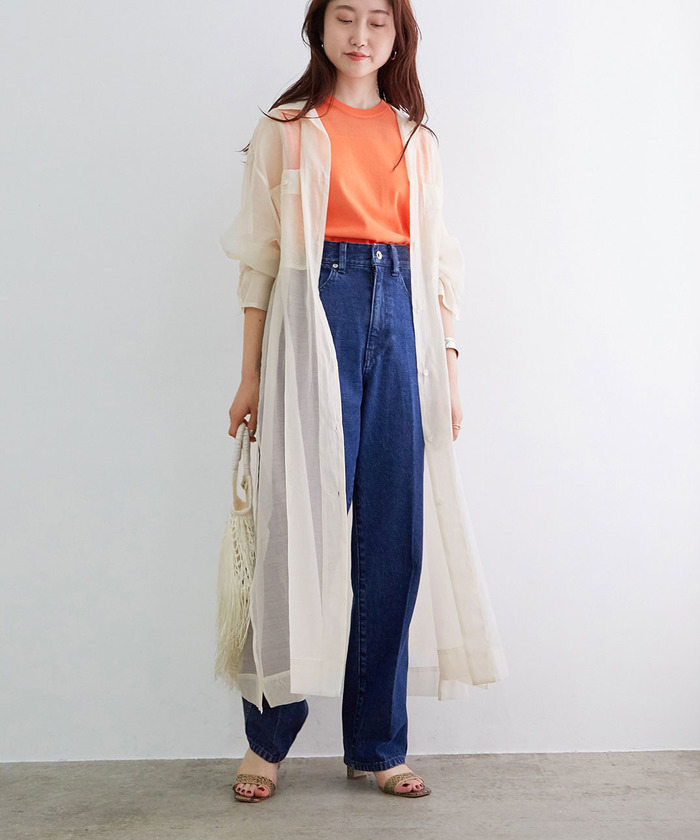 セール 60%OFF】オーガンジーロングシャツワンピース(503360877 セール 60%OFF】オーガンジーロングシャツワンピース(503360877