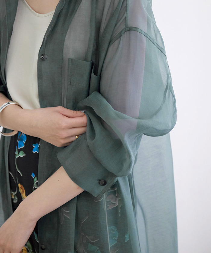 セール 60%OFF】オーガンジーロングシャツワンピース(503360877 セール 60%OFF】オーガンジーロングシャツワンピース(503360877