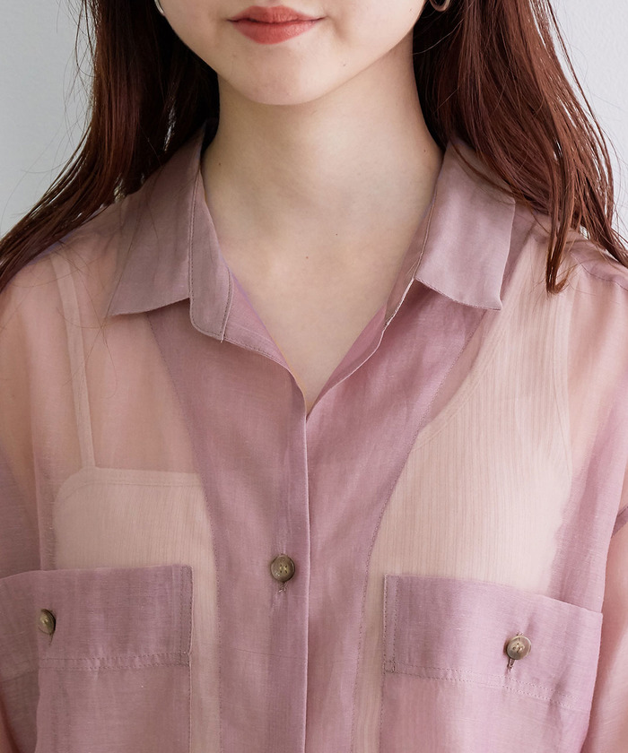 セール 60%OFF】オーガンジーロングシャツワンピース(503360877 セール 60%OFF】オーガンジーロングシャツワンピース(503360877