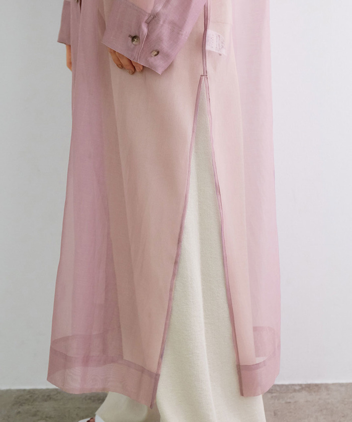 セール 60%OFF】オーガンジーロングシャツワンピース(503360877 セール 60%OFF】オーガンジーロングシャツワンピース(503360877