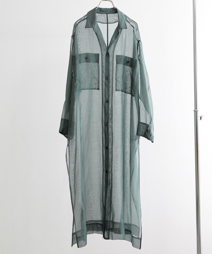 セール 60%OFF】オーガンジーロングシャツワンピース(503360877 セール 60%OFF】オーガンジーロングシャツワンピース(503360877