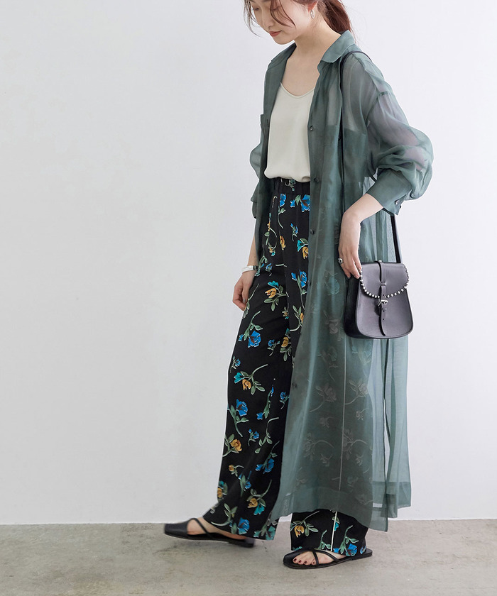 セール 60%OFF】オーガンジーロングシャツワンピース(503360877 セール 60%OFF】オーガンジーロングシャツワンピース(503360877