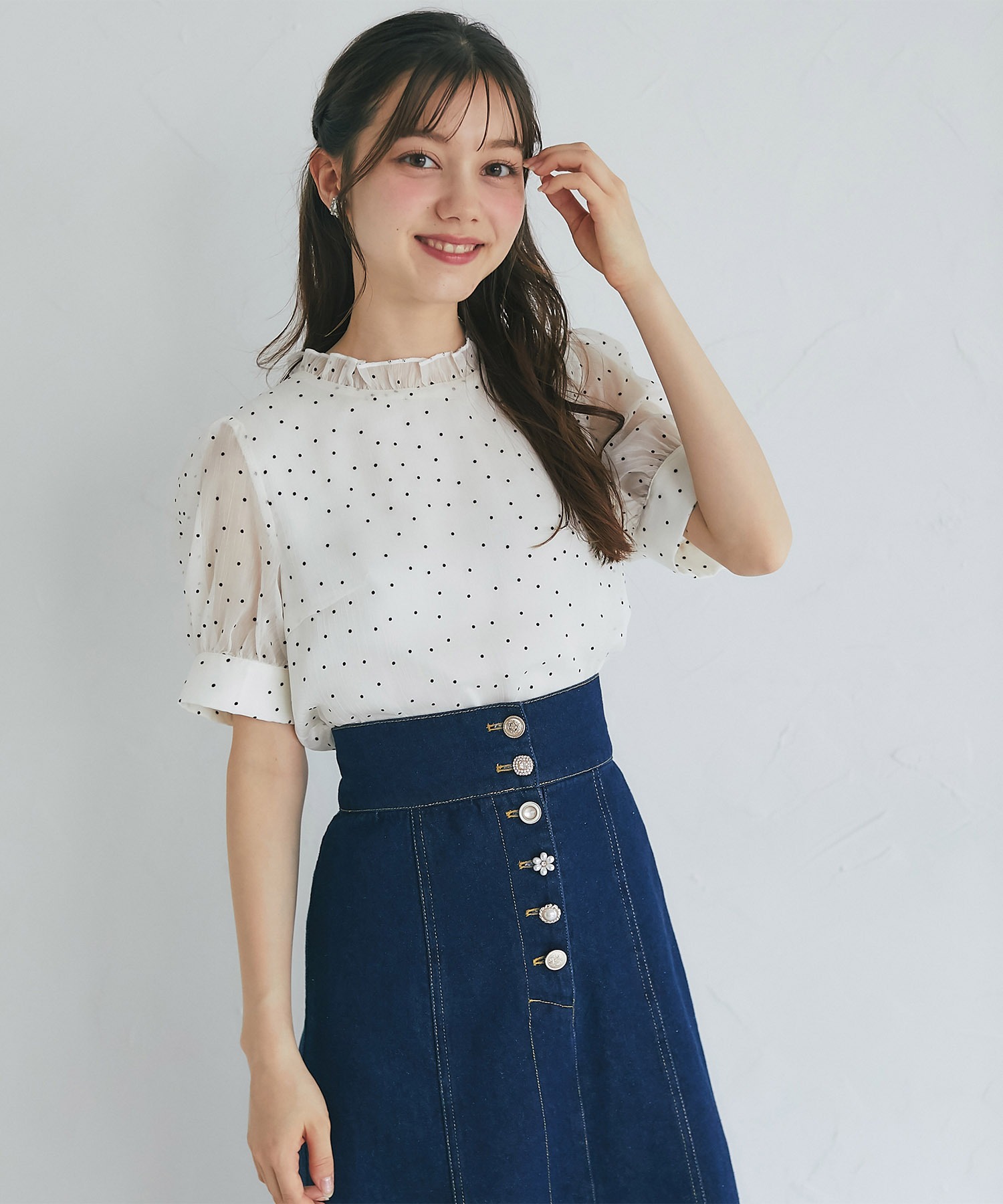 セール】トッコクローゼット tocco closet プチフリルネック