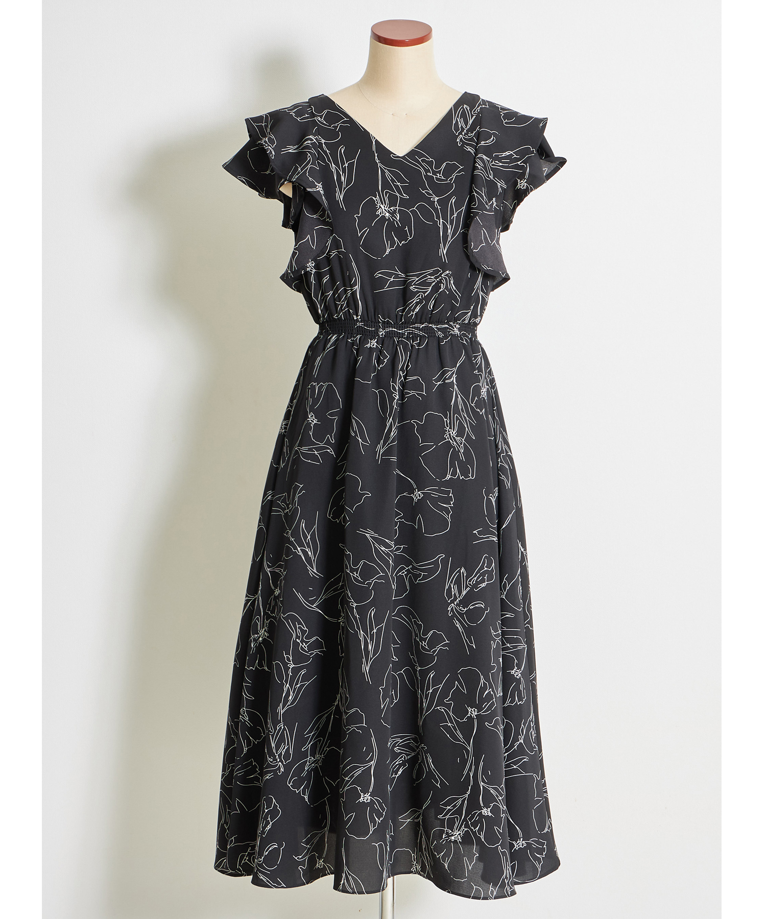 SALE！ ♪Vネックラッフルドレス Vネックラッフルドレス – Apiz