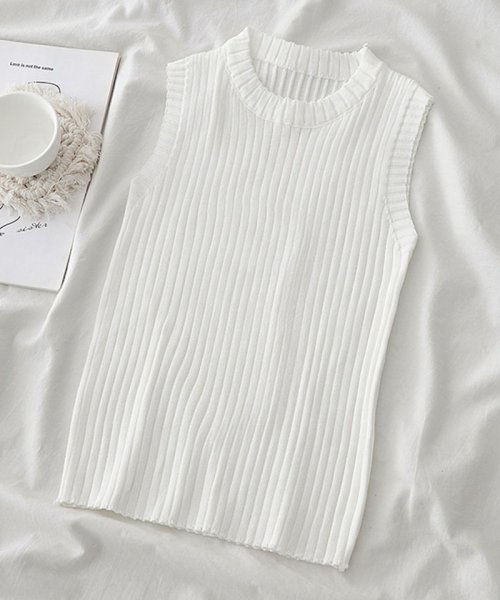セール サマーニット インナー ニットキャミソール レディース リブニットタンクトップ ノースリーブtシャツ ショッピングゴー Shoppinggo D Fashion