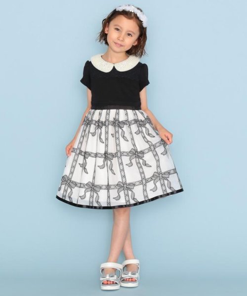セール 50 Off 110 14cm リボンレースドレス ワンピース 組曲kids Kumikyoku Kids D Fashion