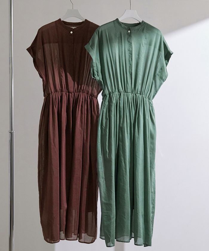 セール 30%OFF】コットンシルクタックワンピース(503371655