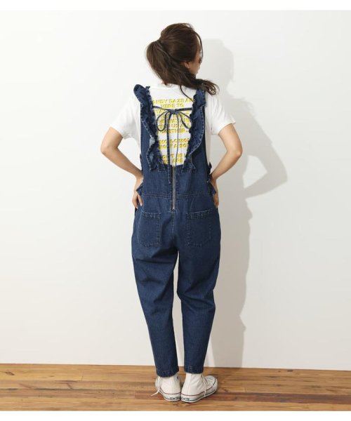 デニムフリルオーバーオール ロデオクラウンズワイドボウル Rodeo Crowns Wide Bowl D Fashion