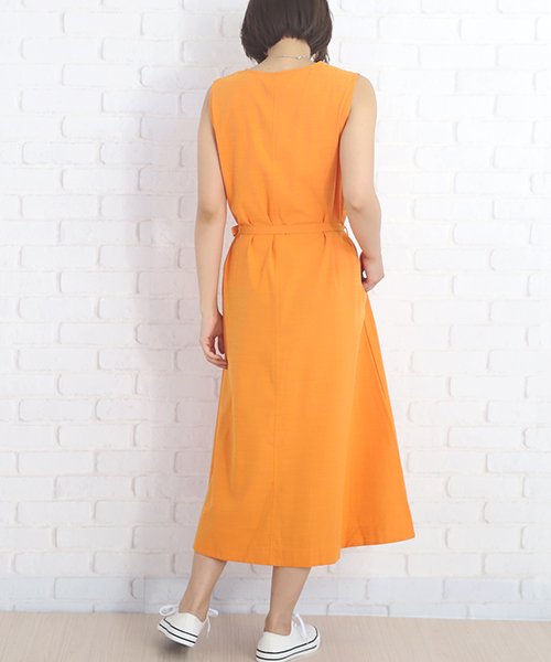 セール ノースリーブ Aラインワンピース 夏 レディース ドレープ感 アミュレット Amulet D Fashion