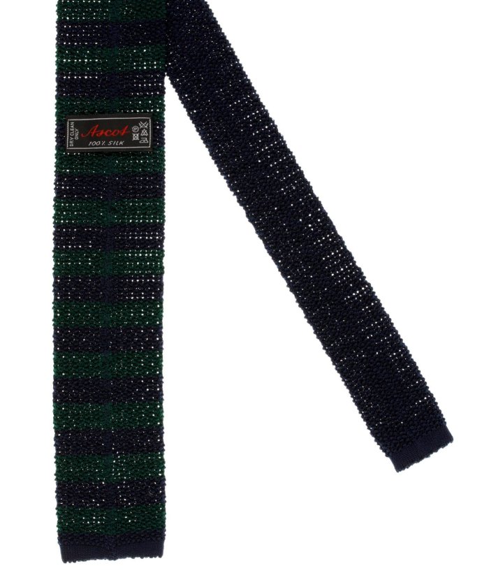 クーポン】アスコット/ASCOT ボーダー柄シルクニットタイ 6.0cm