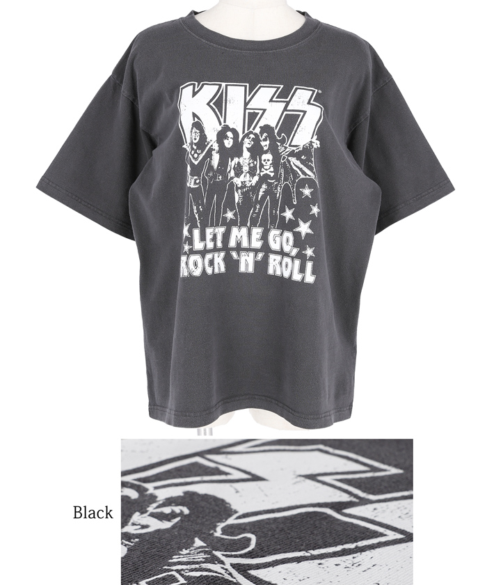 KISS】ウォッシュ加工ロックTシャツ(503381694) | コカ(coca