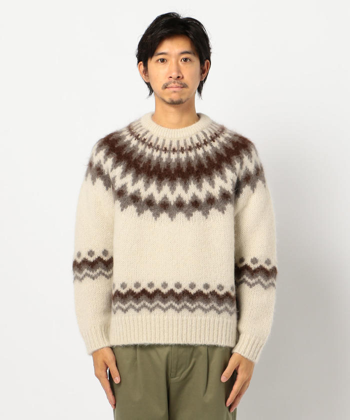 BATONER  Men MOHAIR NORDIC CREW NECK