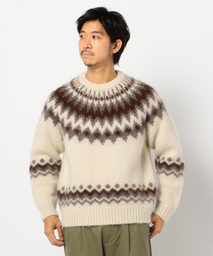 BATONER/バトナー】MOHAIR NORDIC CREW NECK モヘアノルディッククルー