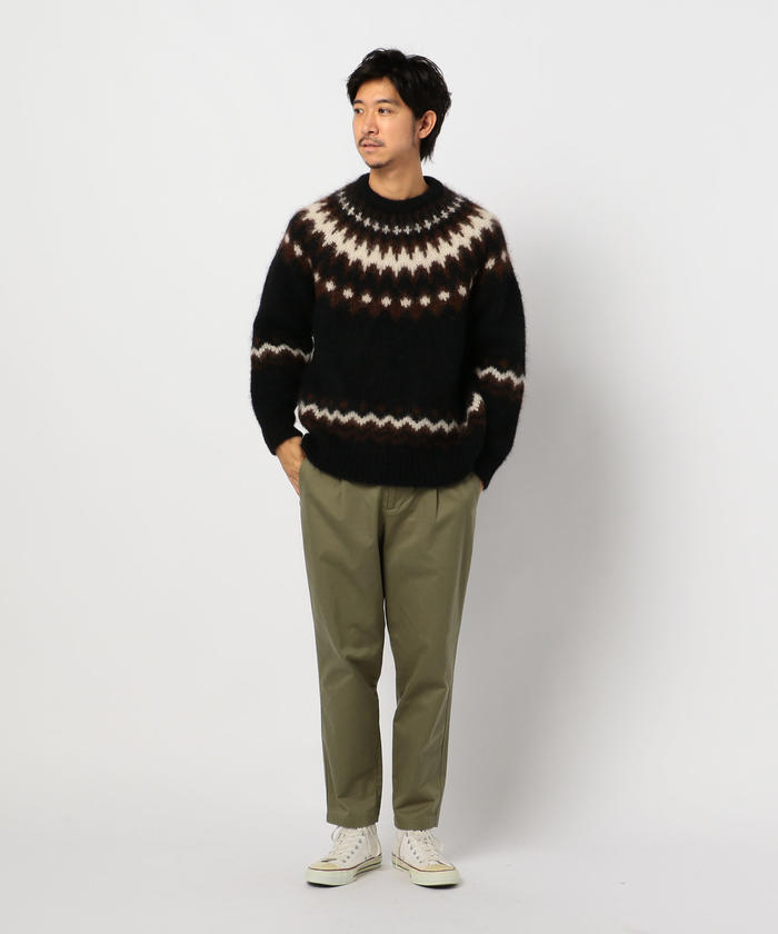 BATONER/バトナー】MOHAIR NORDIC CREW NECK モヘアノルディック