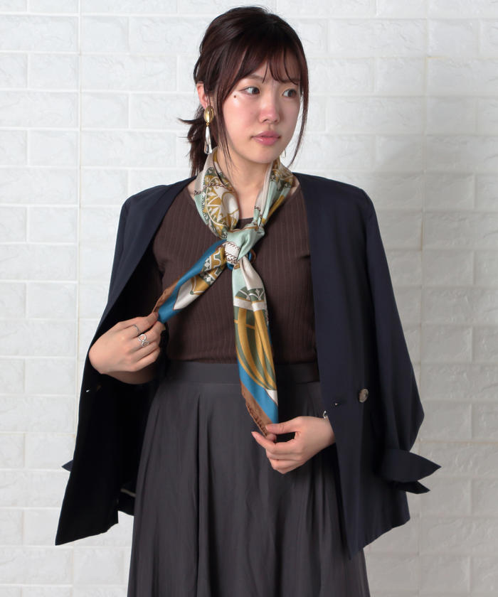 セール 30%OFF】【manipuri/マニプリ】シルクプリントスカーフ88