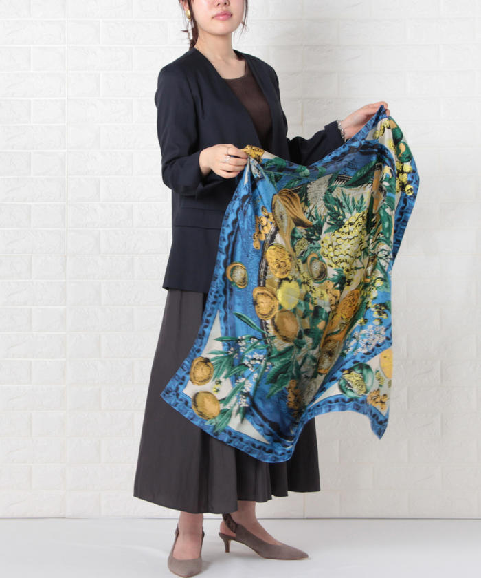 セール 30%OFF】【manipuri/マニプリ】シルクプリントスカーフ88 セール 30%OFF】【manipuri/マニプリ】シルクプリントスカーフ88