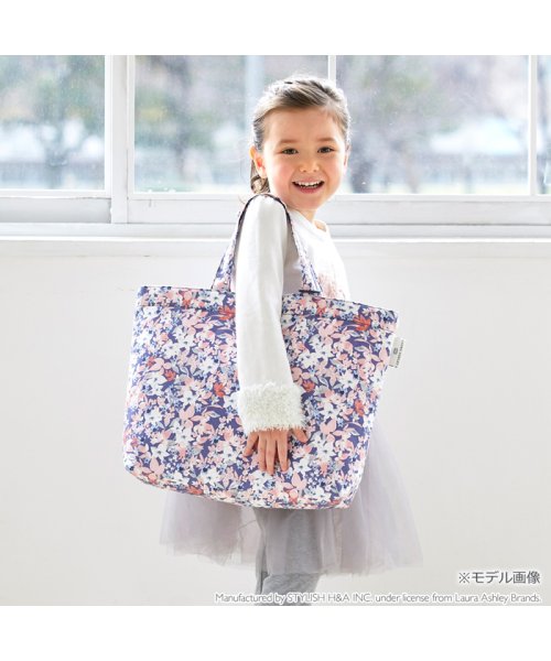 Laura Ashley マチ付きキルティングレッスンバッグ ループ付き Floret ローラアシュレイ Laura Ashley D Fashion