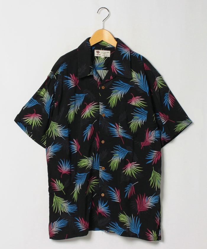 【TRES BIEN】Lサイズ　アロハシャツ 柄シャツ オープンカラー アロハシャツ メンズ 総柄シャツ | ラザル(Lazar