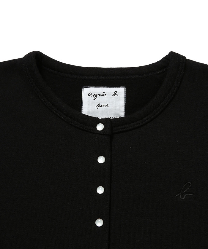 アニエスべー×アダムエロペ別注 S カーディガン プレッション ブラウン agnes b. pour ADAM ET ROPE'】CARDIGAN PRESSIONS(503391804