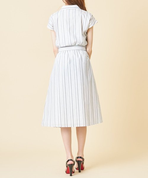 ウエストりぼん付きストライプシャツワンピース トッコクローゼット Tocco Closet D Fashion ウエストりぼん付きストライプシャツワンピース トッコクローゼット Tocco Closet D Fashion