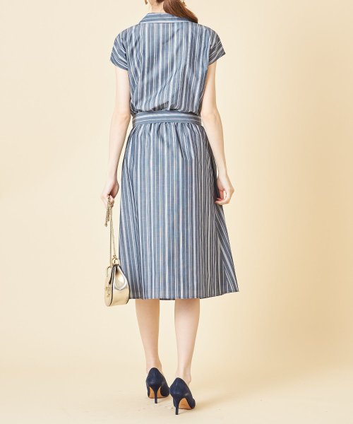 ウエストりぼん付きストライプシャツワンピース トッコクローゼット Tocco Closet D Fashion ウエストりぼん付きストライプシャツワンピース トッコクローゼット Tocco Closet D Fashion