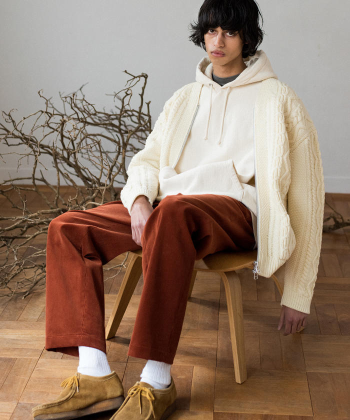 セール 30%OFF】【unfil / アンフィル】cable－knit zip up cardigan