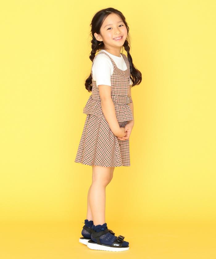 セール】【110－140cm】ウーリッシュチェック ビスチェ