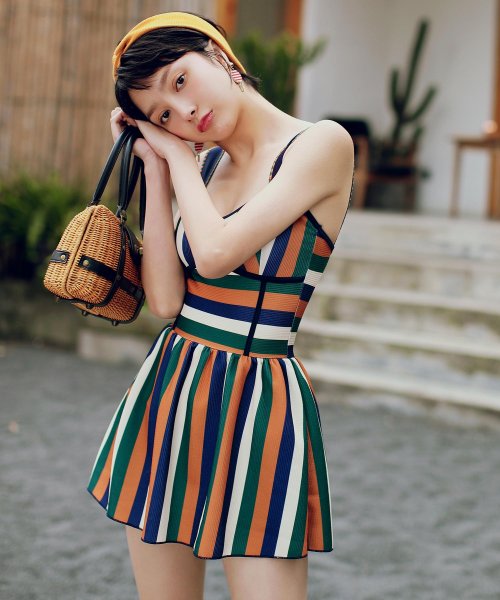 60 S レトロモダン ワンピース水着 オシャレボ Osyarevo D Fashion