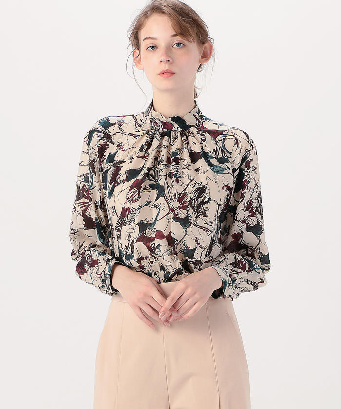 クーポン】【セール 30%OFF】シルクペルシアフラワープリント