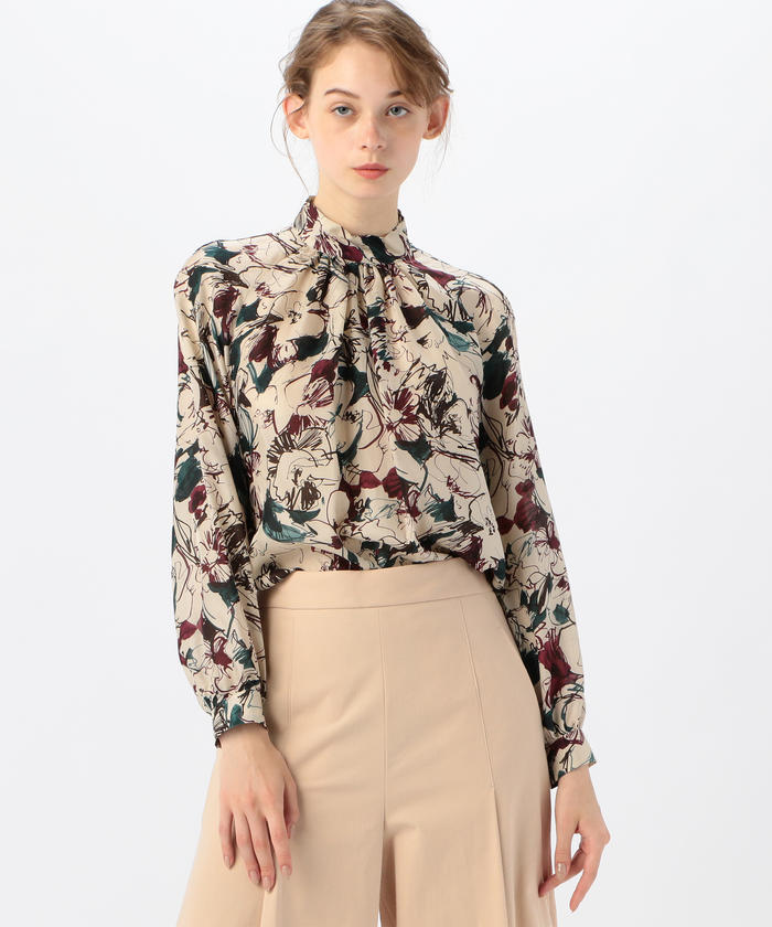 セール 30%OFF】シルクペルシアフラワープリント ネックギャザー