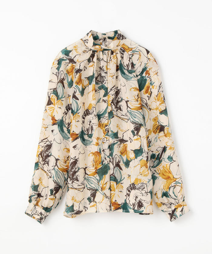 クーポン】【セール 30%OFF】シルクペルシアフラワープリント