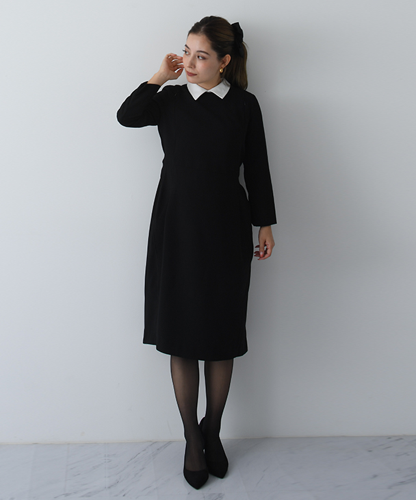 美品　CHOCOA 授乳レトロカラーワンピース【マタニティ服/授乳服】 セール34%OFF】チョコア CHOCOA 授乳レトロカラーワンピース