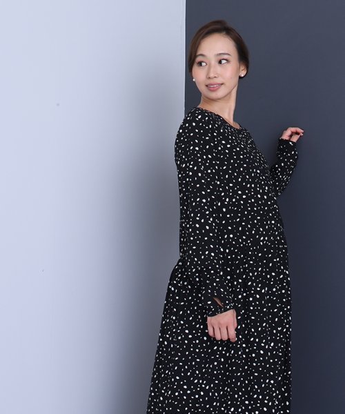 授乳雫ワンピース マタニティ服 授乳服 マタニティワンピース 授乳ワンピース フォーマル ドット 花柄 妊婦 妊娠 産前産後 秋冬春 チョコア Chocoa D Fashion