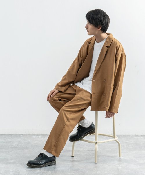 テーラードジャケット テーパードパンツ スラックス セットアップ メンズ ダブルブレスト 長袖シャツ ワイド カジュアル シンプル ビッグシルエット オーバーサ ロッキーモンロー Rocky Monroe D Fashion テーラードジャケット テーパードパンツ スラックス セットアップ メンズ ダブルブレスト 長袖シャツ ワイド カジュアル シンプル ビッグシルエット オーバーサ ロッキーモンロー Rocky Monroe D Fashion
