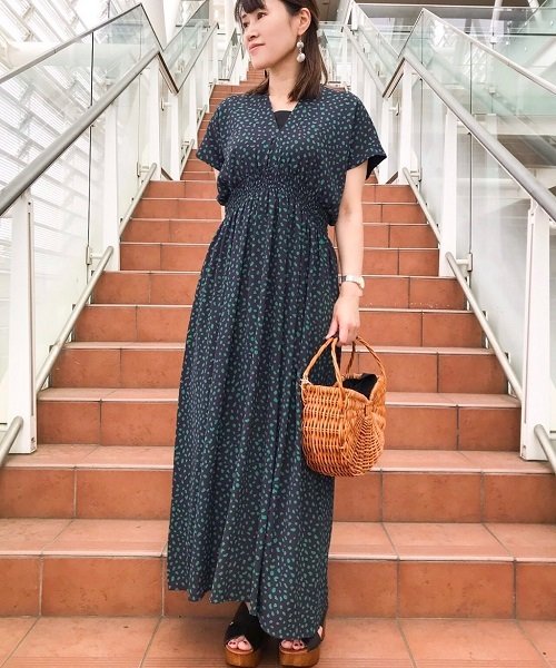 セール ドットプリントワンピース Viscotecs イネド Ined D Fashion
