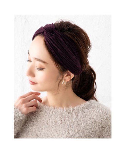 大人可愛いが叶う シンプルな幅広リブニットターバン クリームドット Cream Dot D Fashion 大人可愛いが叶う シンプルな幅広リブニットターバン クリームドット Cream Dot D Fashion