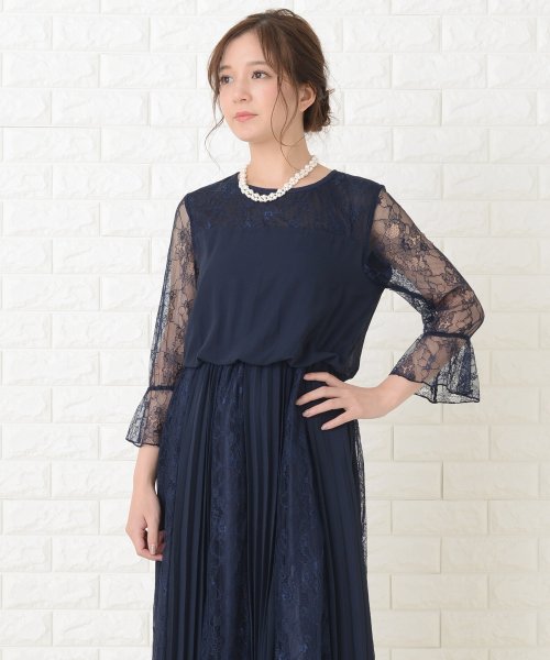 セール54%OFF】プリーツ花柄レースロング丈 ワンピース・ドレス(503355845) | レースレディース(Lace Ladies) - d  fashion