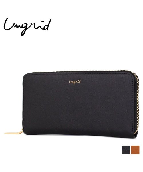 アングリッド Ungrid 財布 長財布 レディース ラウンドファスナー Smooth Round Wallet ブラック キャメル 黒 Ung アングリッド Ungrid D Fashion