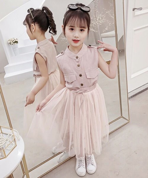 クーポン セール30 Off キッズ シャツワンピース チュールスカートセット 夏 女の子 ブラウス おしゃれ ノースリーブ ふんわりメッシュスカートスーツ ミニミニストア Miniministore D Fashion クーポン セール30 Off キッズ シャツワンピース チュールスカートセット 夏 女の子 ブラウス おしゃれ ノースリーブ ふんわりメッシュスカートスーツ ミニミニストア Miniministore D Fashion