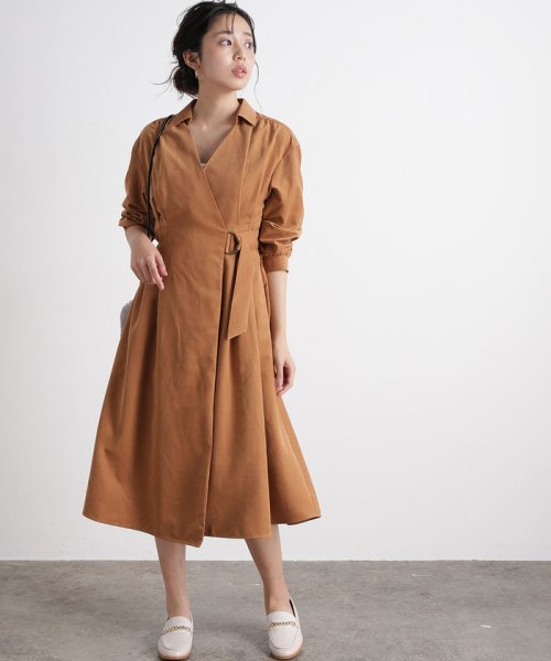 セール 静電気防止 カシュクールラップワンピース ビス Vis D Fashion