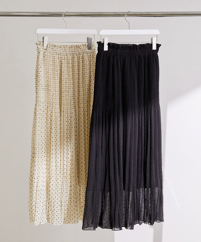 セール 20%OFF】カットジャガードドットプリーツスカート