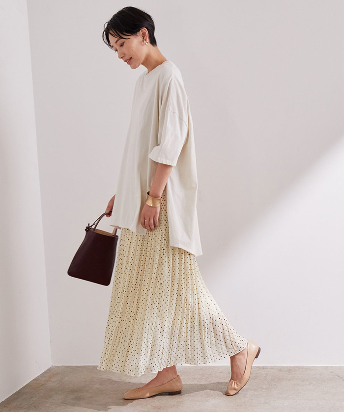 セール 20%OFF】カットジャガードドットプリーツスカート