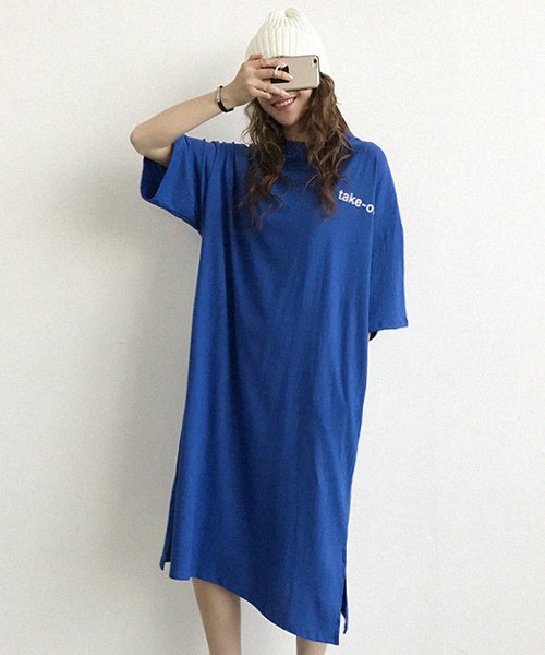 Naning9 ナンニング バックプリントtシャツワンピース 1 Tシャツ ワンピース ロング丈 ルーズ ゆったり 体系カバー ナンニング Naning9 D Fashion Naning9 ナンニング バックプリントtシャツワンピース 1 Tシャツ ワンピース ロング丈 ルーズ ゆったり 体系カバー ナンニング Naning9 D Fashion