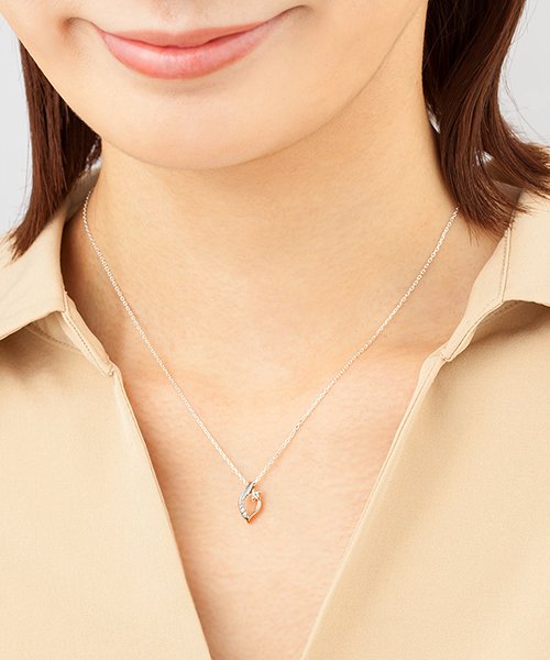オータム限定 エターナルシルバー K10ピンクゴールド ネックレス ４ 4 D Fashion