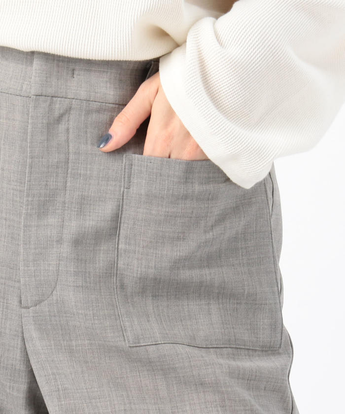 セール】ウーステッドウール ワイドクロップドパンツ(503459310