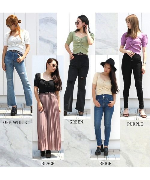 セール フロントギャザーショート丈ニットトップス レディース ファッション おしゃれ 大人 セクシー エレガント フェミニン デコルテ タイト 女っぽ きれいめ デート ノンヘッジ Non Hedge D Fashion