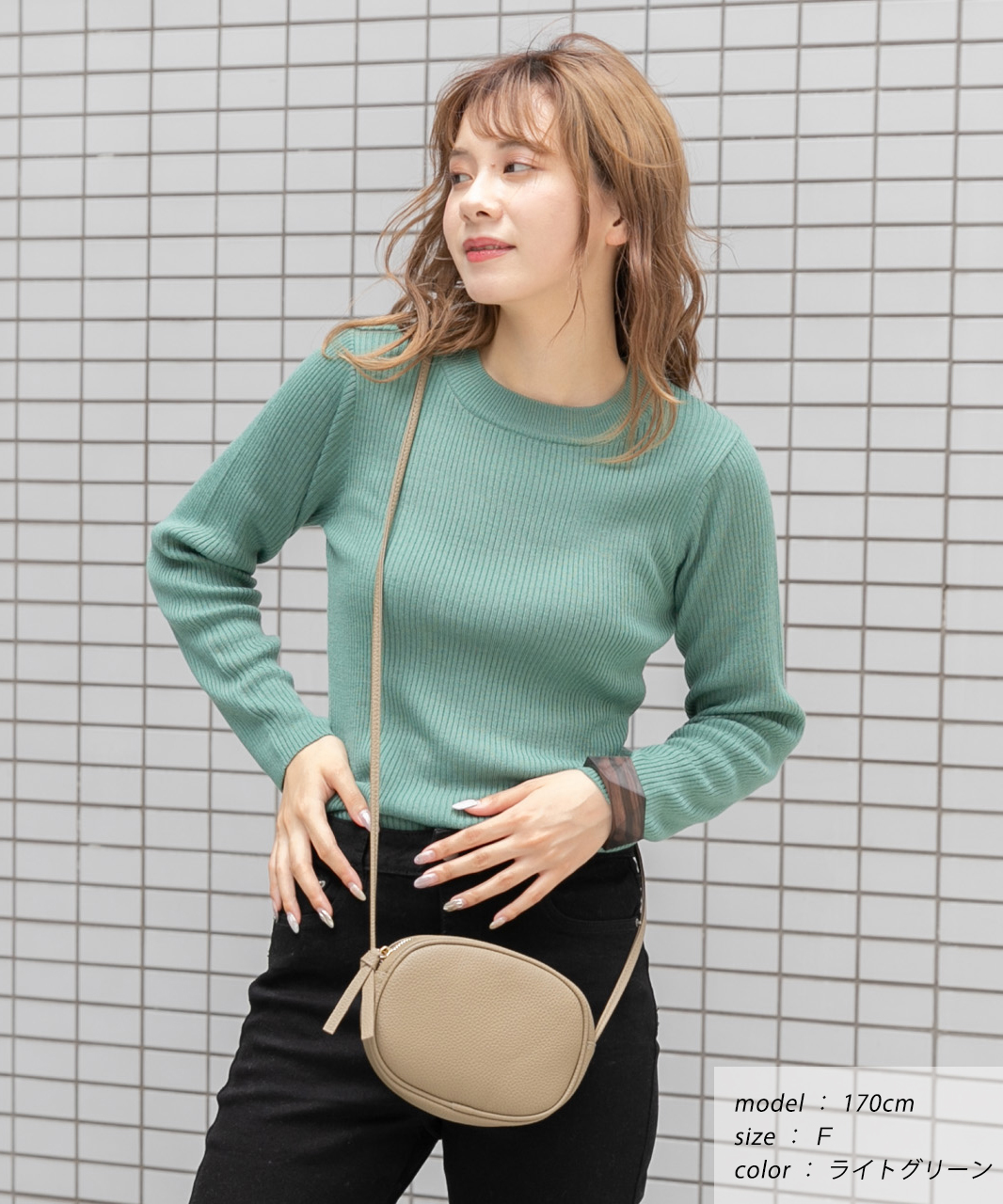 クーポン】【セール41%OFF】プチハイネックニット リブニット 薄手生地 ...