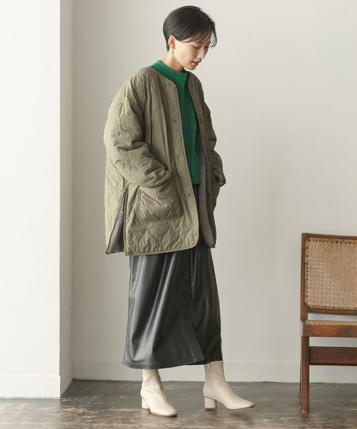 ◆シックな大人エレガント◆HERMES リバーシブルジップコート SHIPS ステンカラーコート コート Primary Navy Label